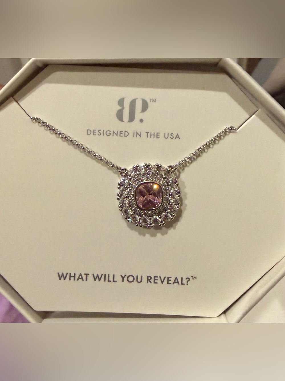 NEW BP NK44089 What a Stunner pink quartz OG NECKLACE